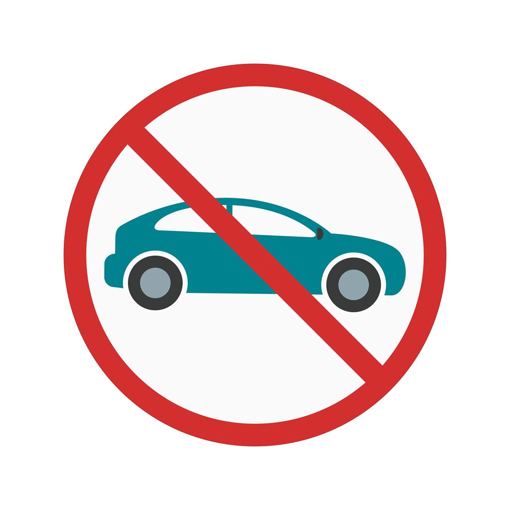 No Parking Zone Flat Multicolor Icon - IconBunny