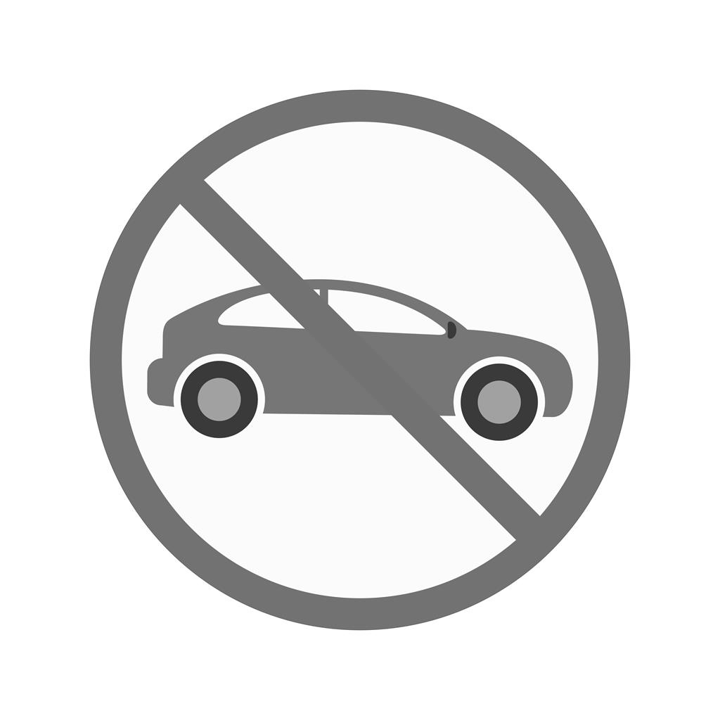 No Parking Zone Greyscale Icon - IconBunny