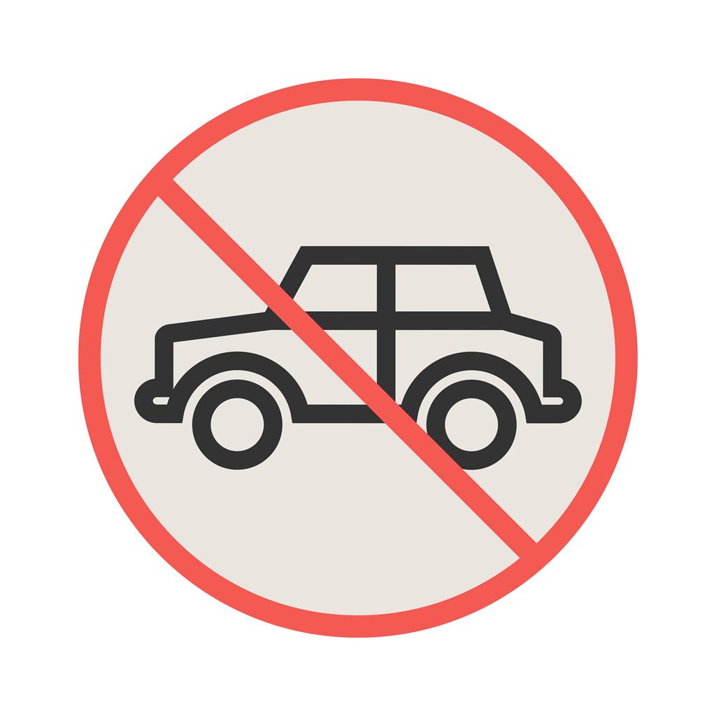 No Parking Zone Line Filled Icon - IconBunny