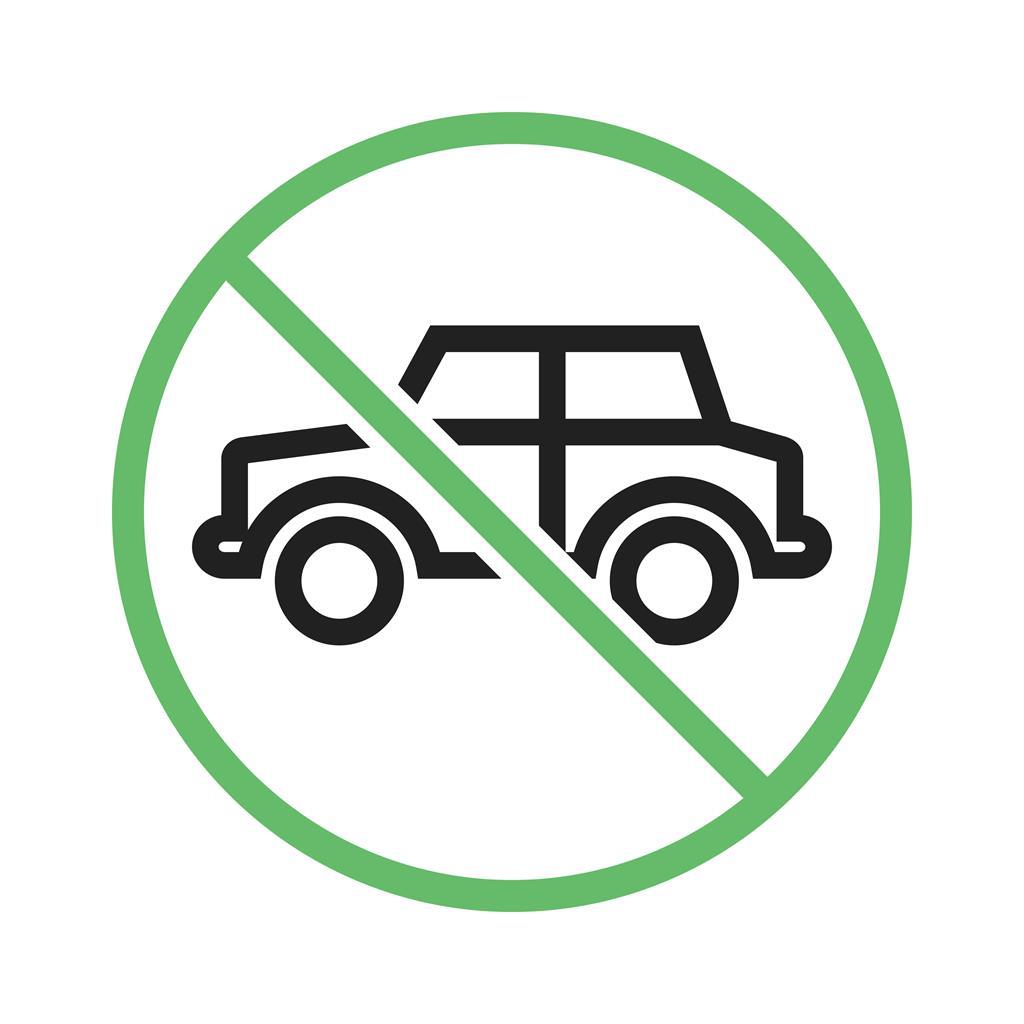 No Parking Zone Line Green Black Icon - IconBunny