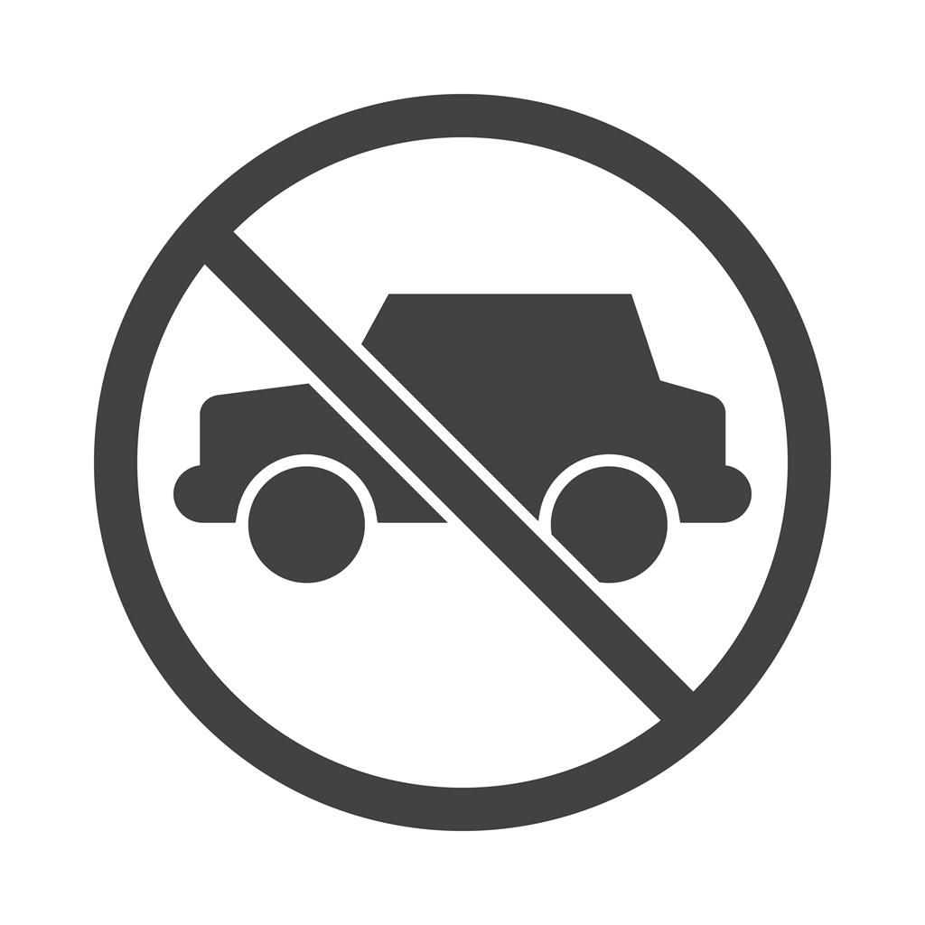 No Parking Zone Glyph Icon - IconBunny