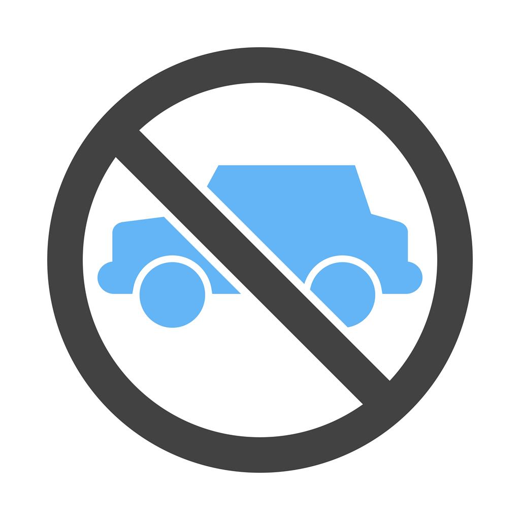 No Parking Zone Blue Black Icon - IconBunny