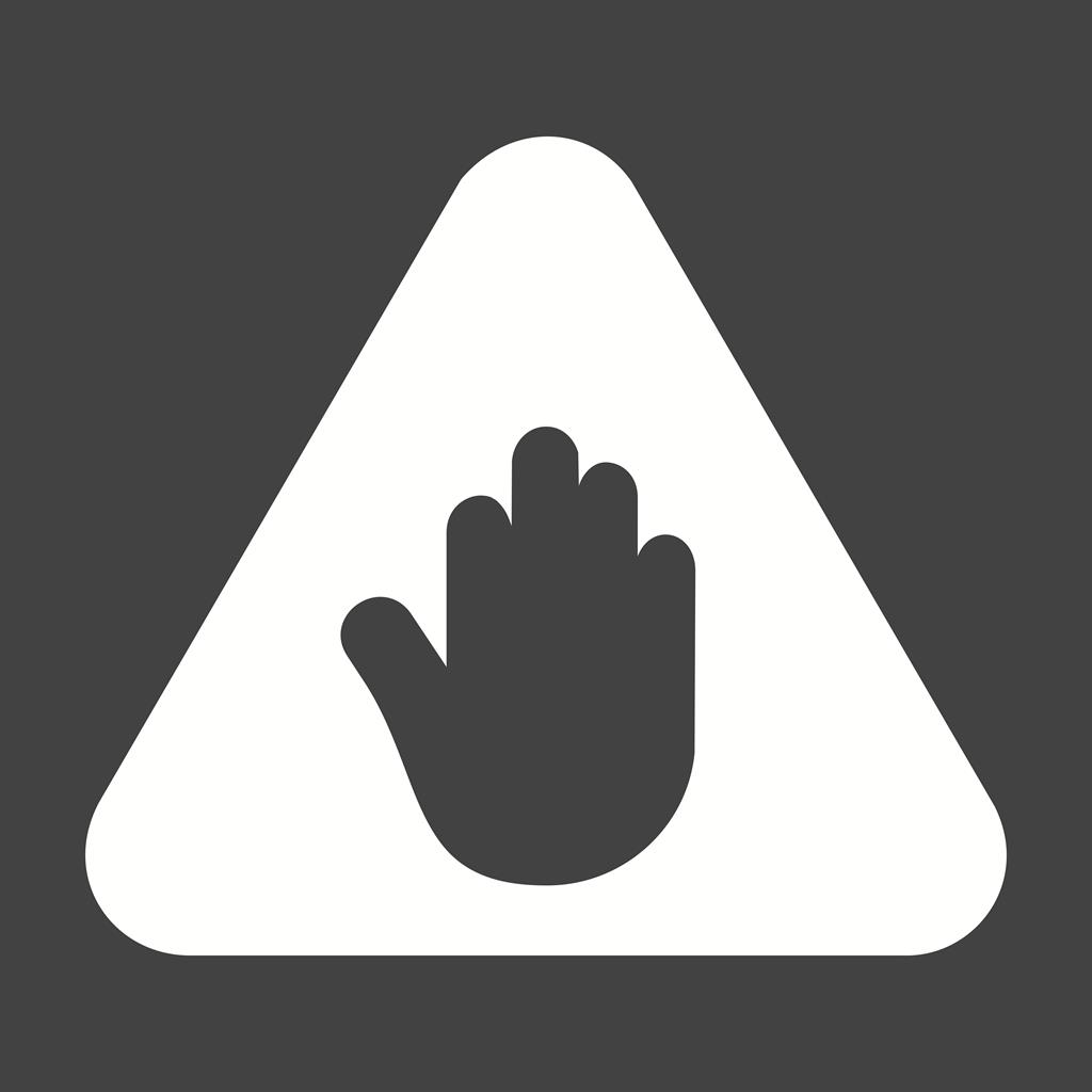 Stop sign Glyph Inverted Icon - IconBunny