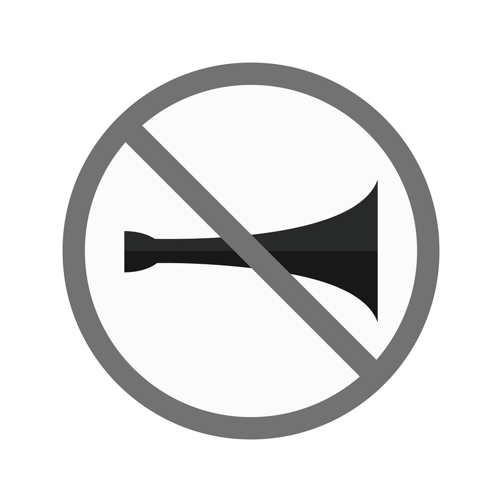 No horn zone Greyscale Icon - IconBunny