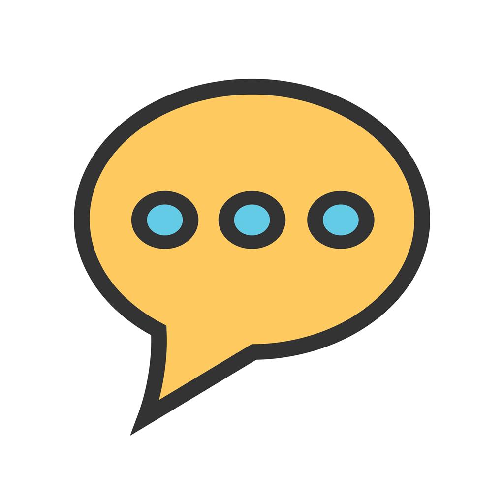Message Bubble with dots Line Filled Icon - IconBunny