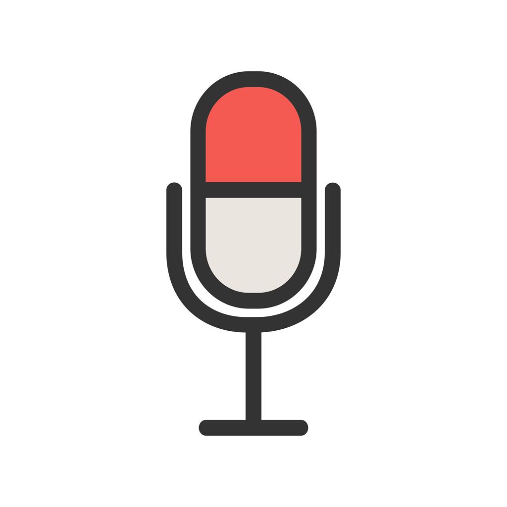 Mic Line Filled Icon - IconBunny