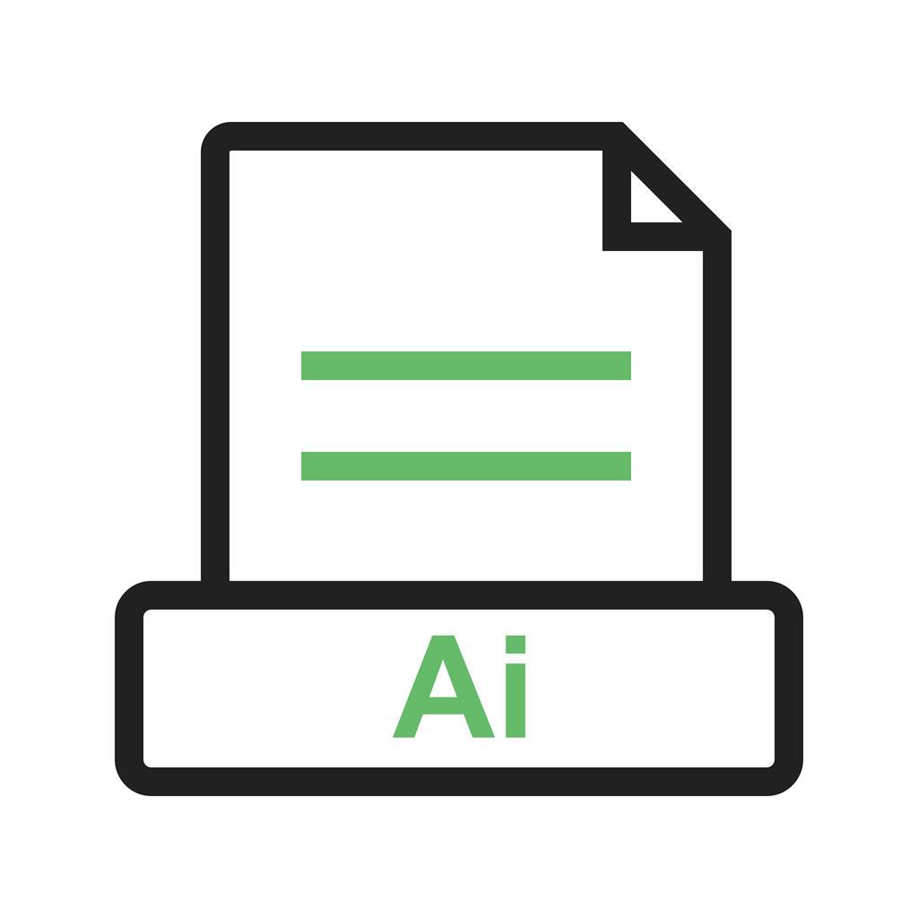 AI Line Green Black Icon - IconBunny