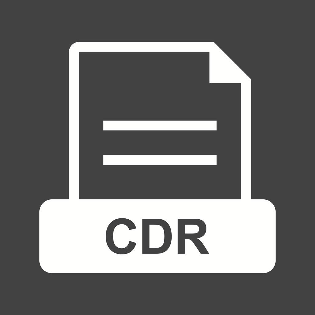 CDR Glyph Inverted Icon - IconBunny