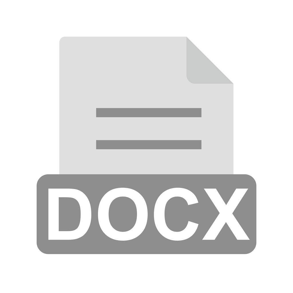 DOCX Greyscale Icon - IconBunny