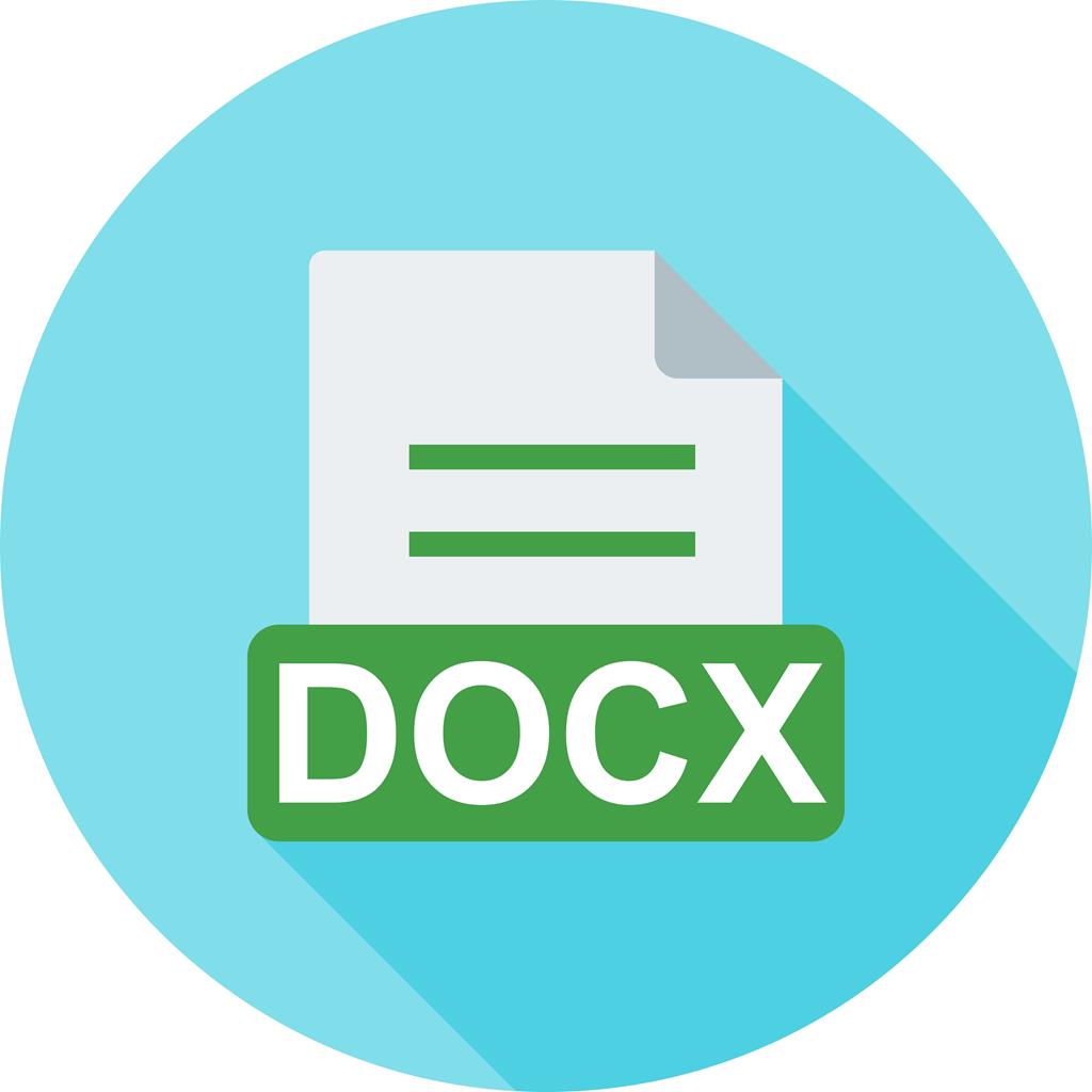 DOCX Flat Shadowed Icon - IconBunny