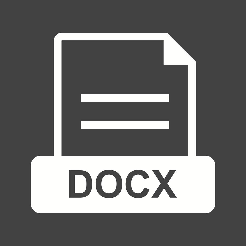 DOCX Glyph Inverted Icon - IconBunny