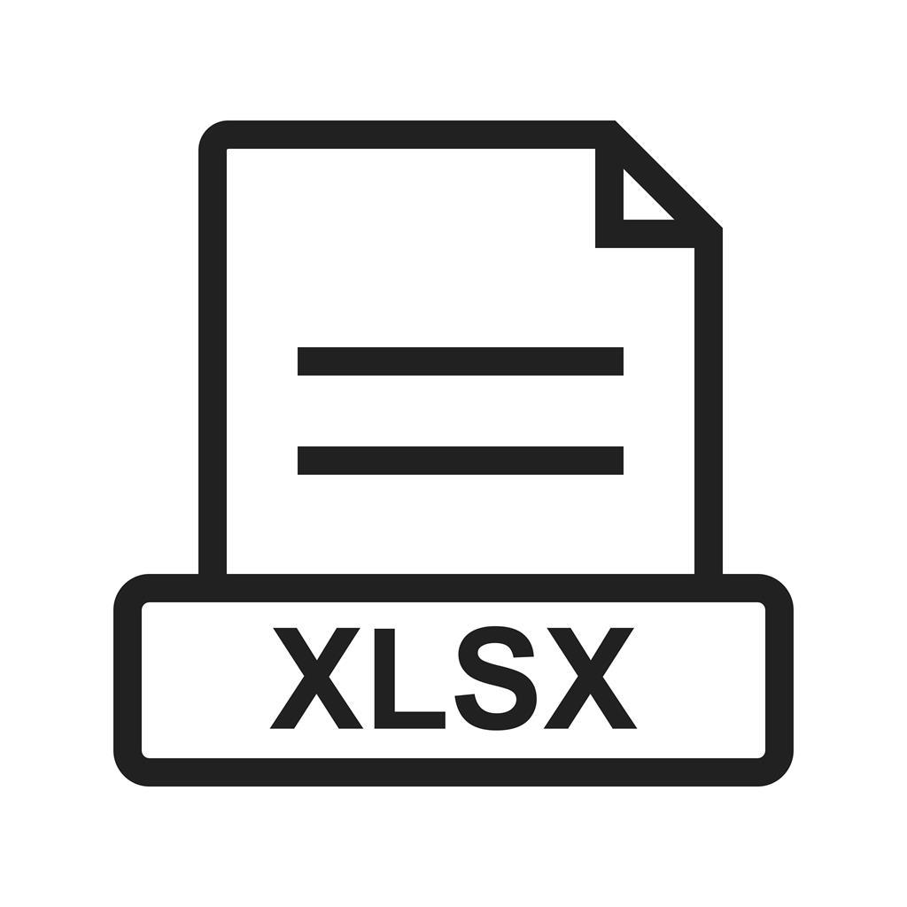 XLSX Line Icon - IconBunny