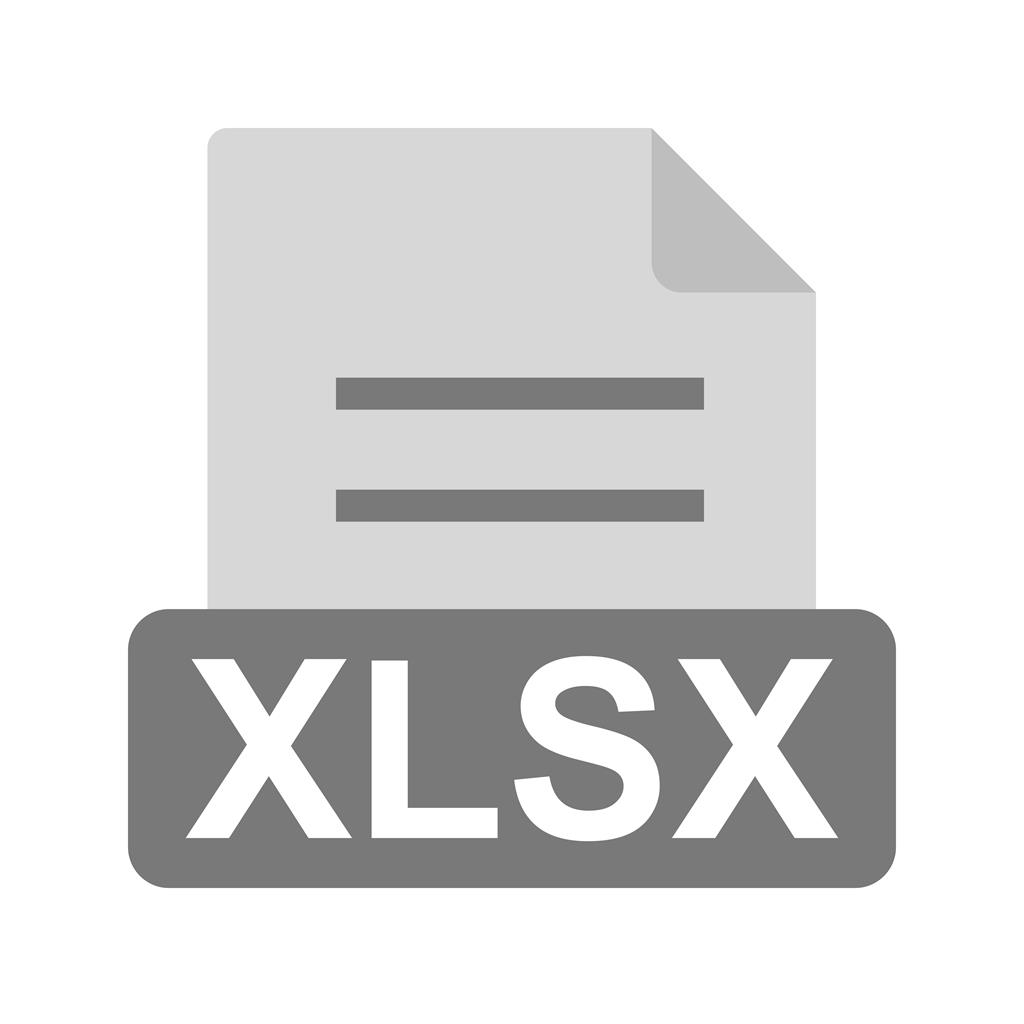 XLSX Greyscale Icon - IconBunny