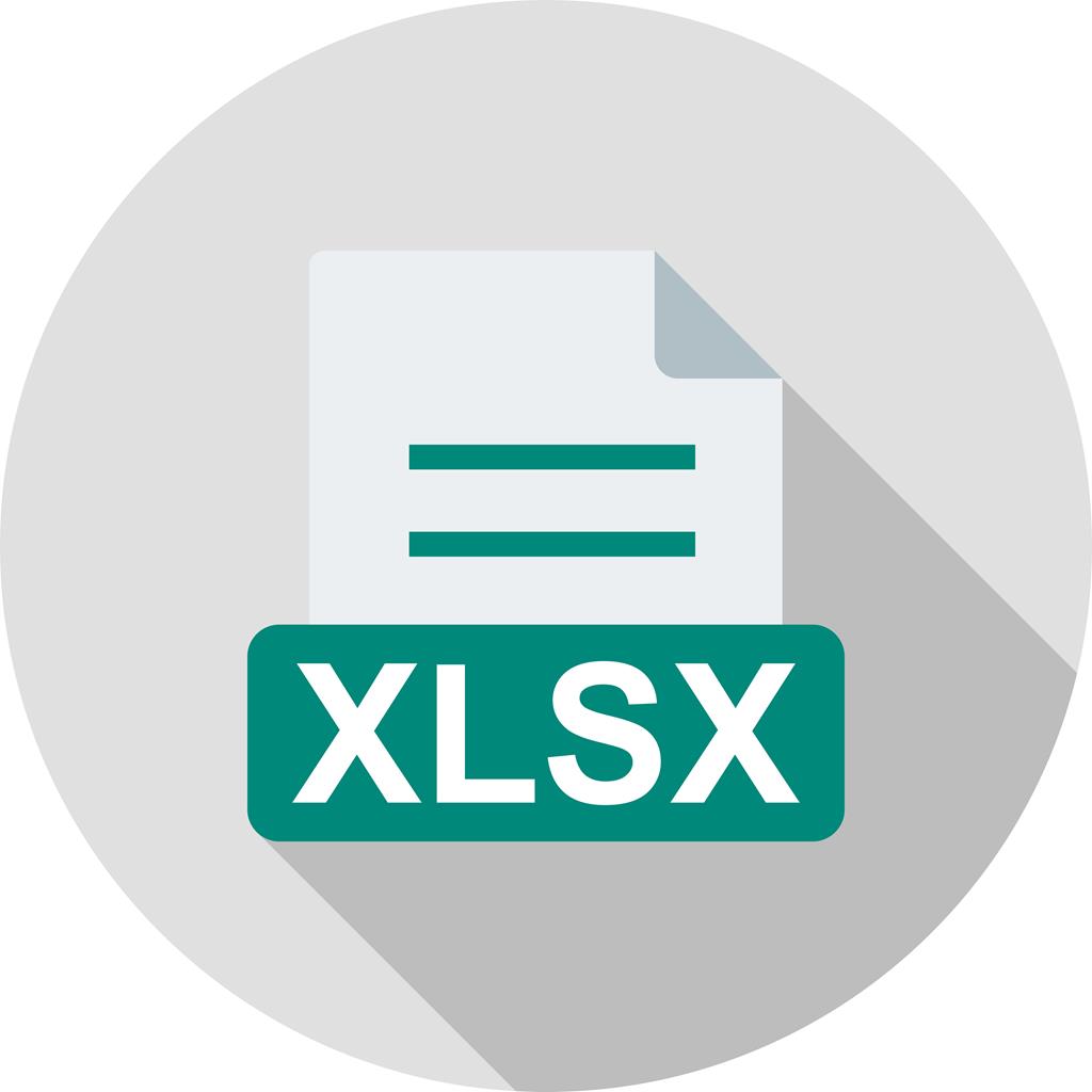 XLSX Flat Shadowed Icon - IconBunny