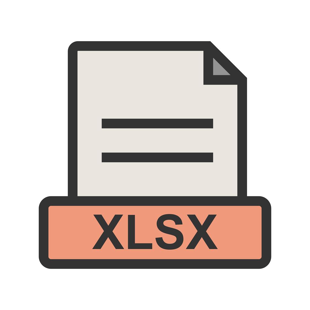 XLSX Line Filled Icon - IconBunny