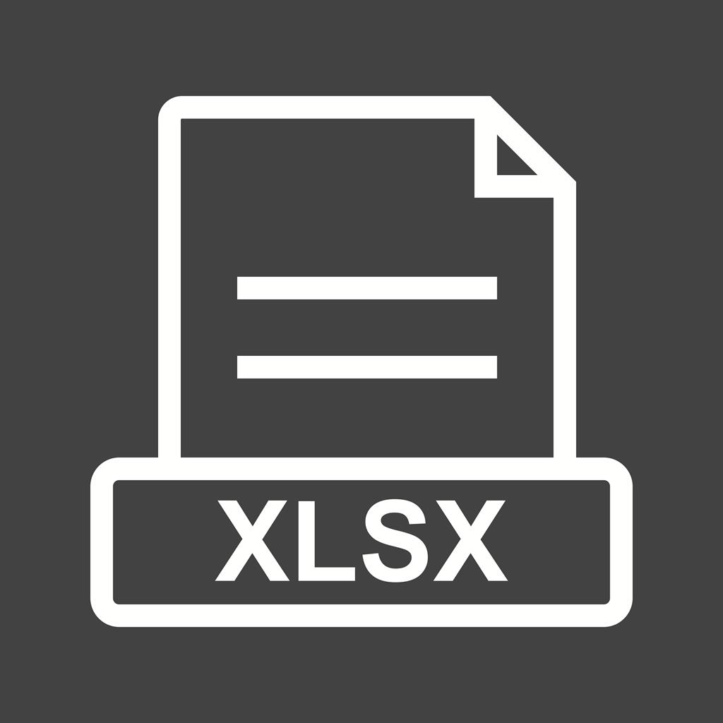 XLSX Line Inverted Icon - IconBunny