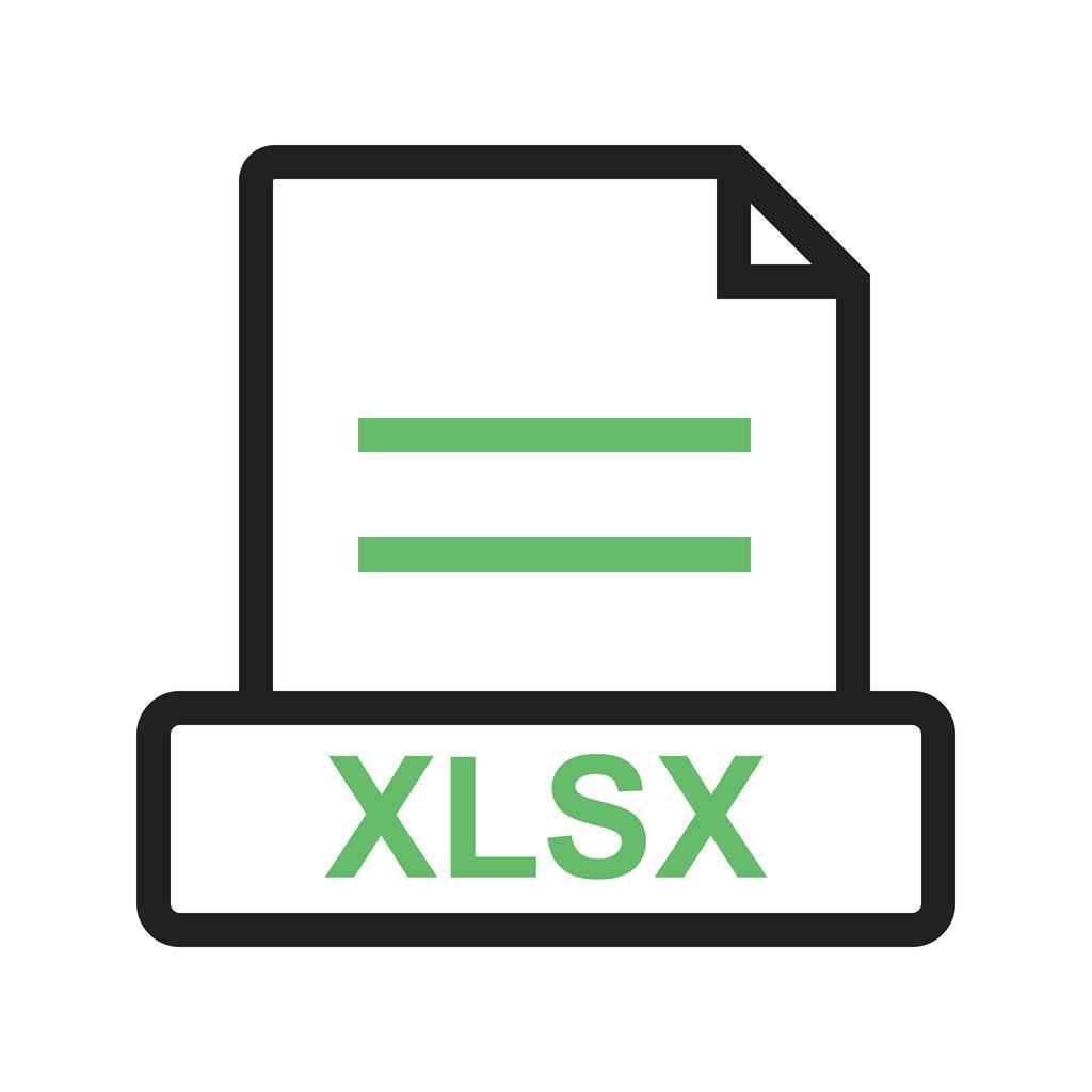 XLSX Line Green Black Icon - IconBunny