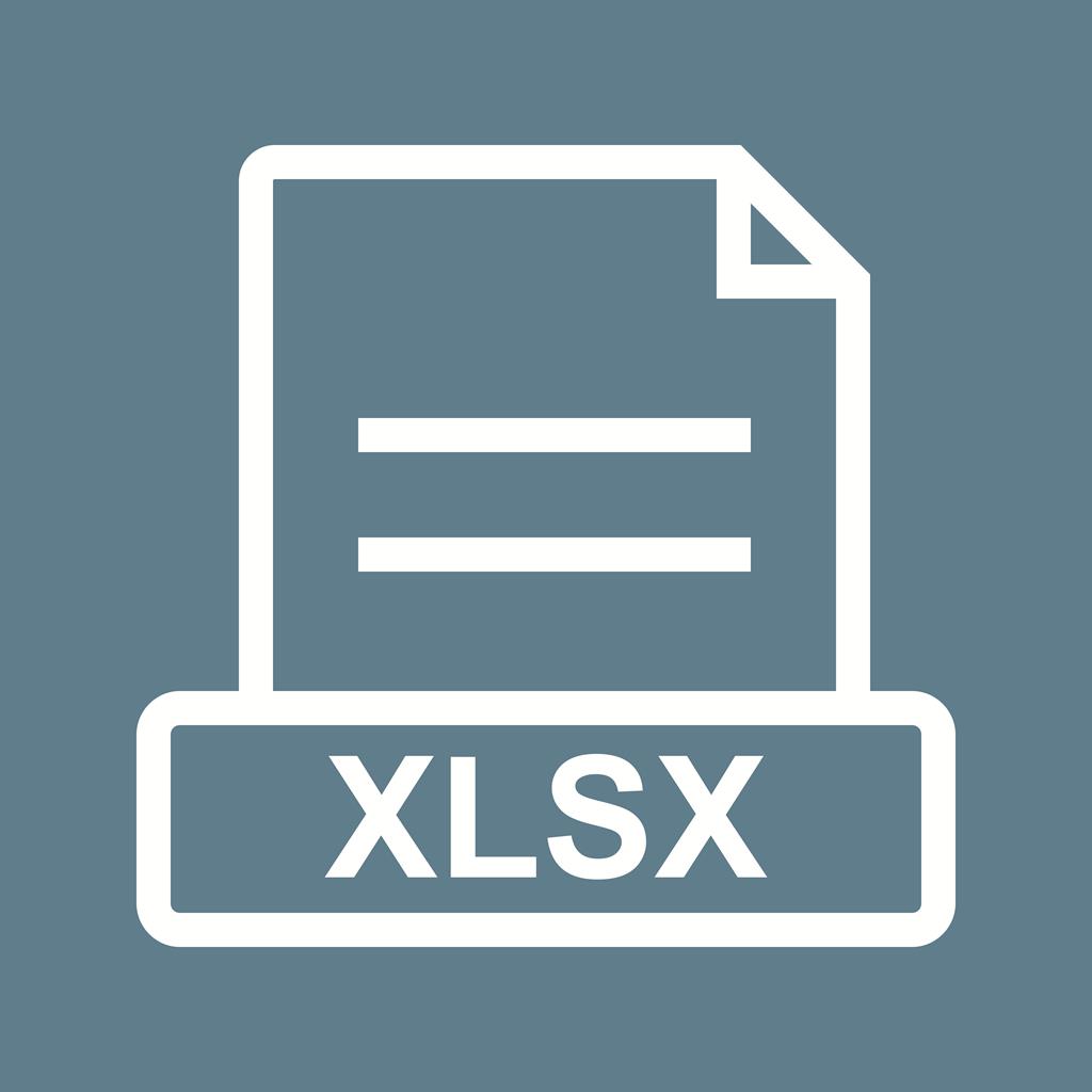 XLSX Line Multicolor B/G Icon - IconBunny