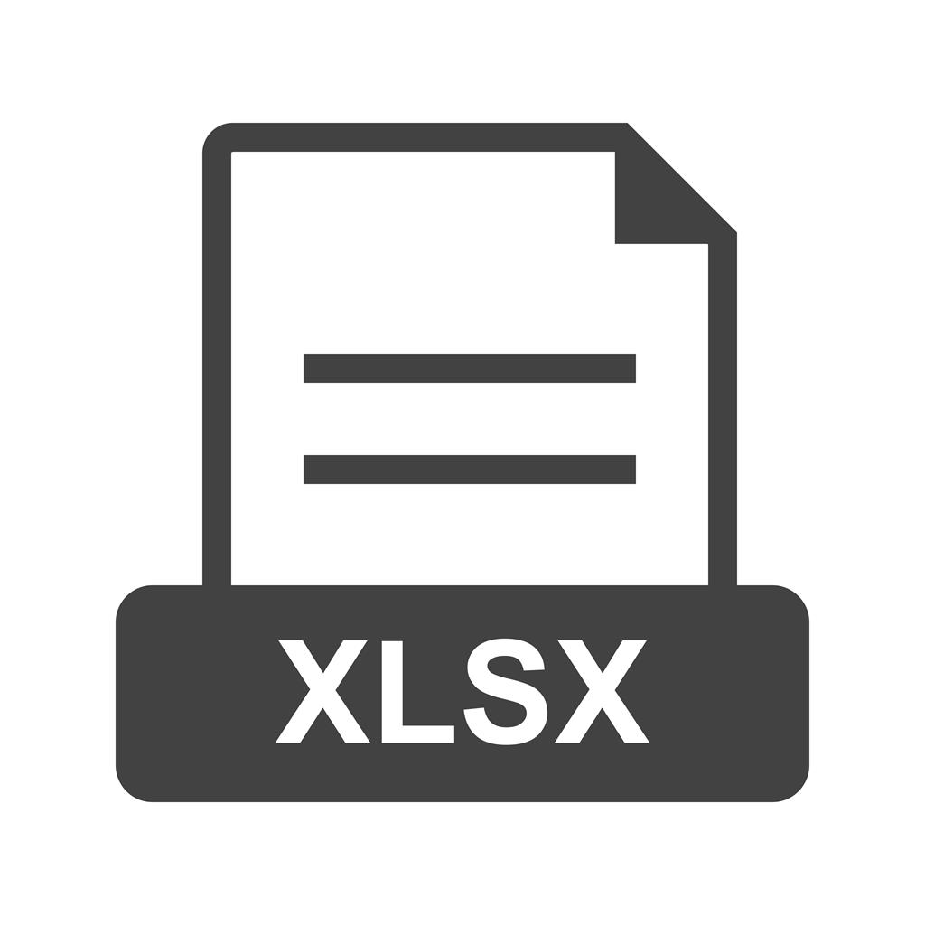 XLSX Glyph Icon - IconBunny