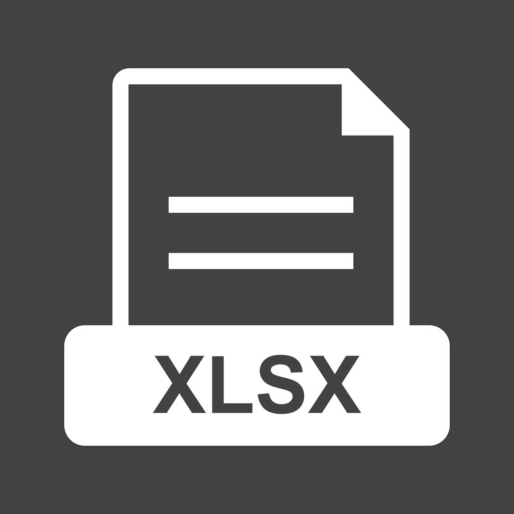 XLSX Glyph Inverted Icon - IconBunny