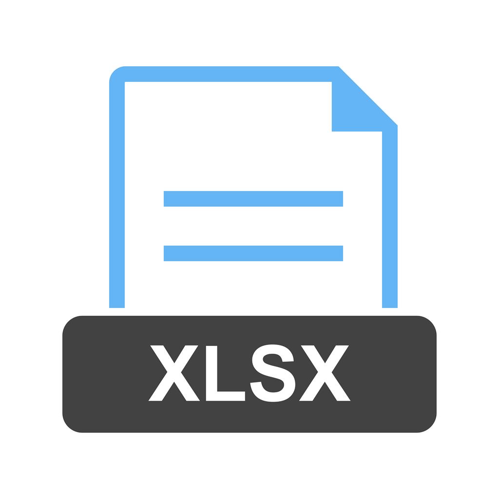XLSX Blue Black Icon - IconBunny