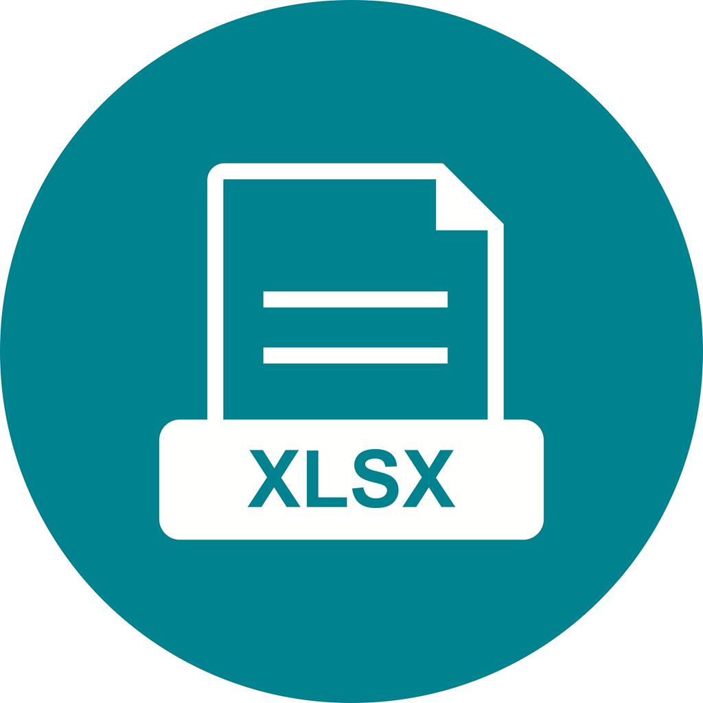 XLSX Flat Round Icon - IconBunny