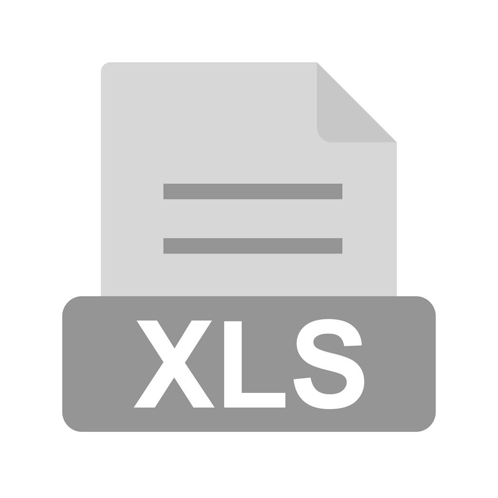 XLS Greyscale Icon - IconBunny