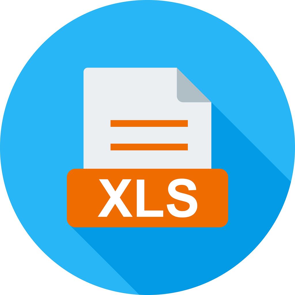 XLS Flat Shadowed Icon - IconBunny