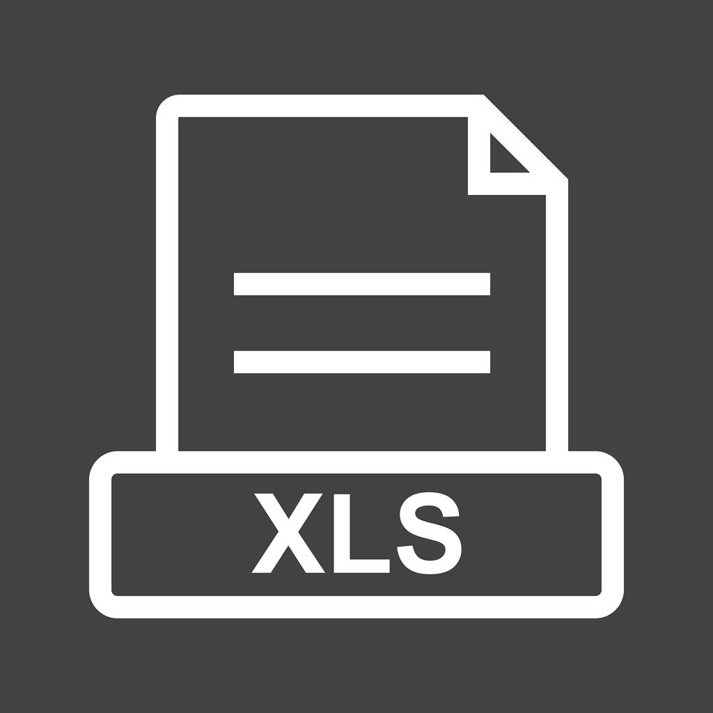 XLS Line Inverted Icon - IconBunny