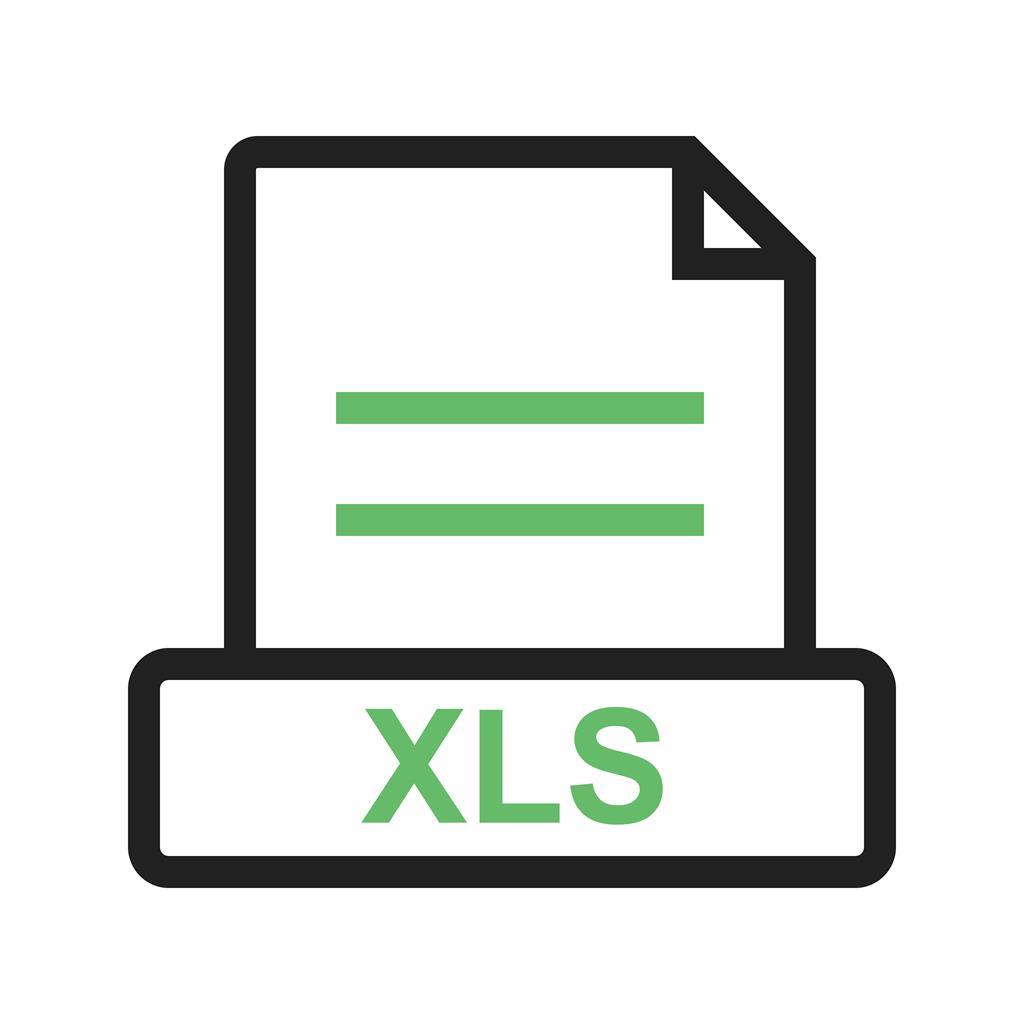 XLS Line Green Black Icon - IconBunny