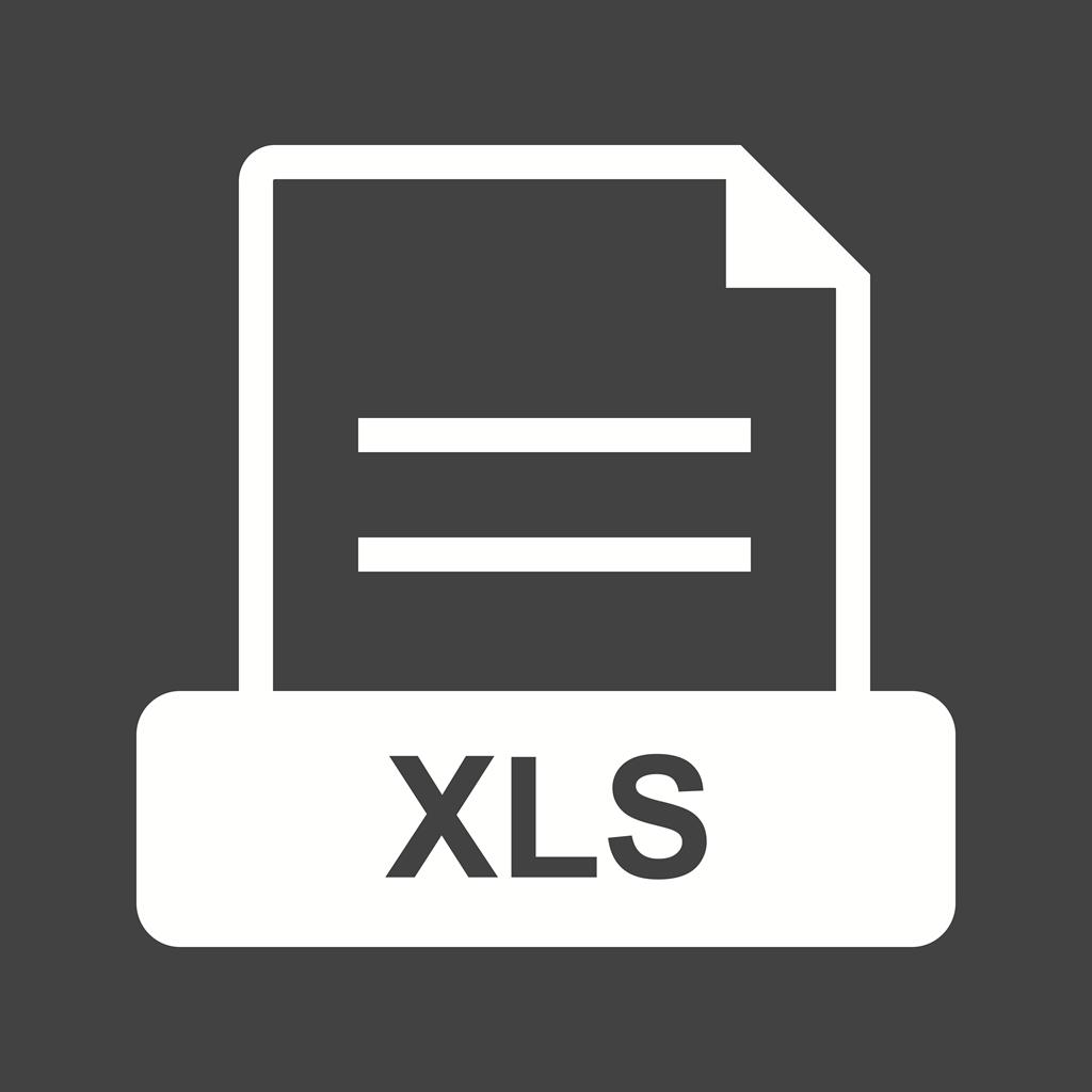 XLS Glyph Inverted Icon - IconBunny