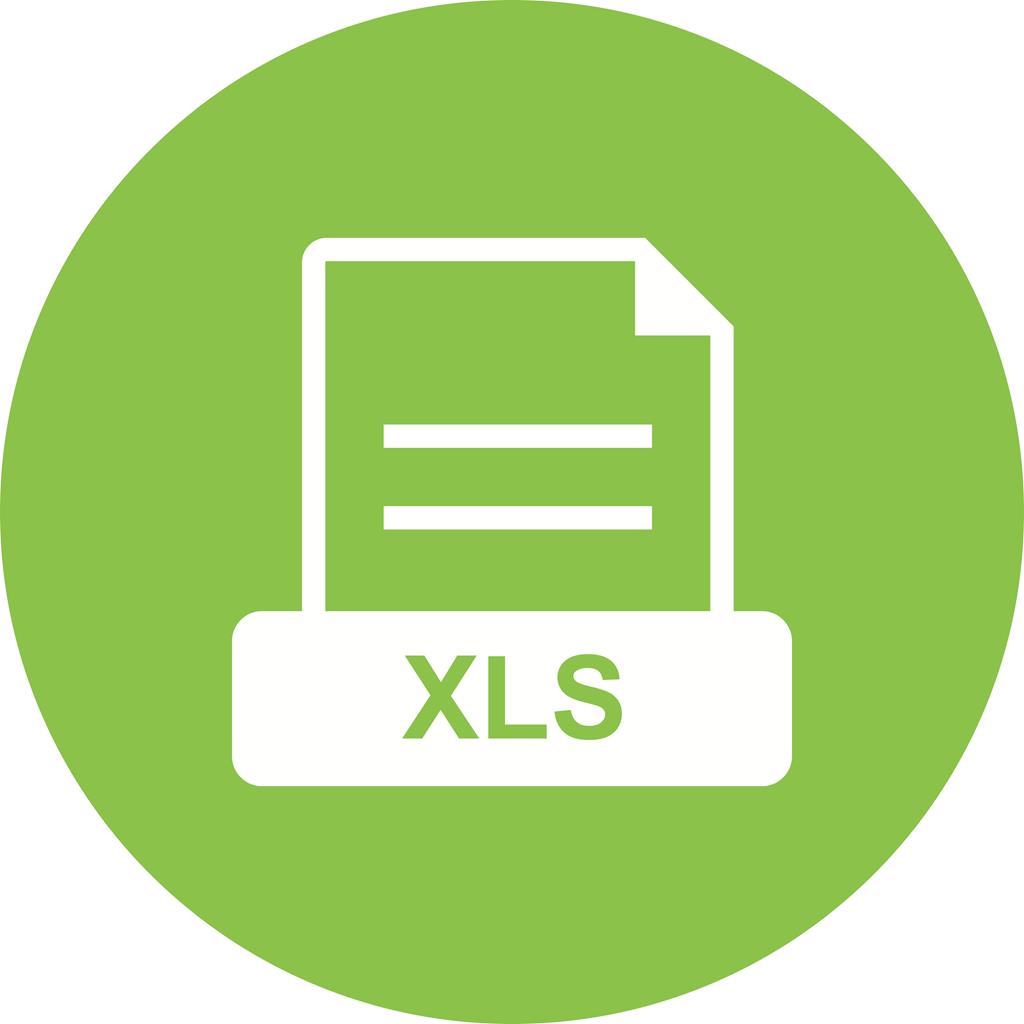 XLS Flat Round Icon - IconBunny