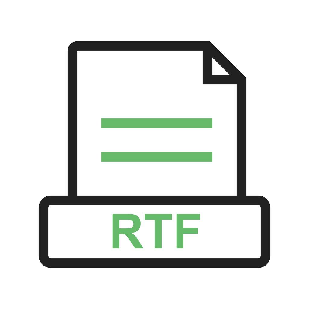 RTF Line Green Black Icon - IconBunny
