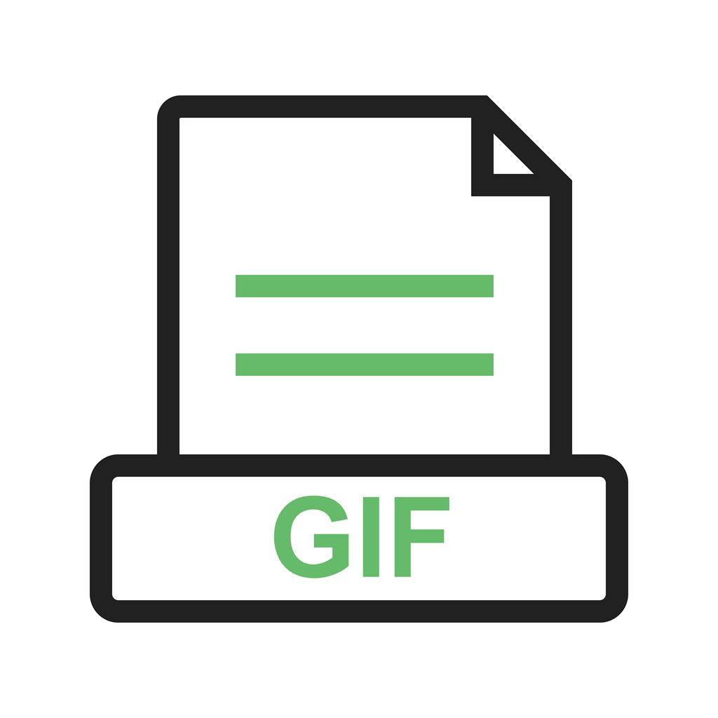 GIF Line Green Black Icon - IconBunny