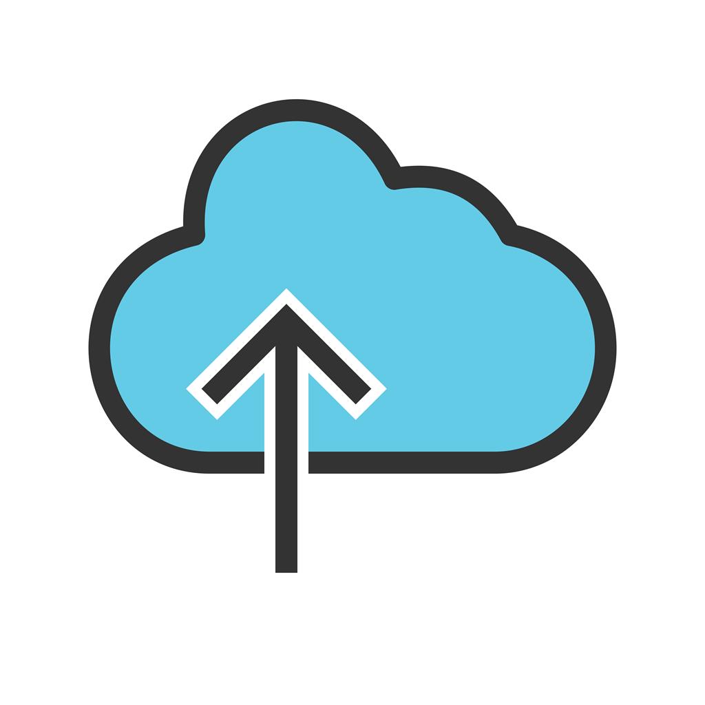 Cloud with upward arrow Line Filled Icon - IconBunny