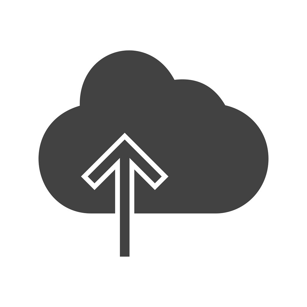 Cloud with upward arrow Glyph Icon - IconBunny