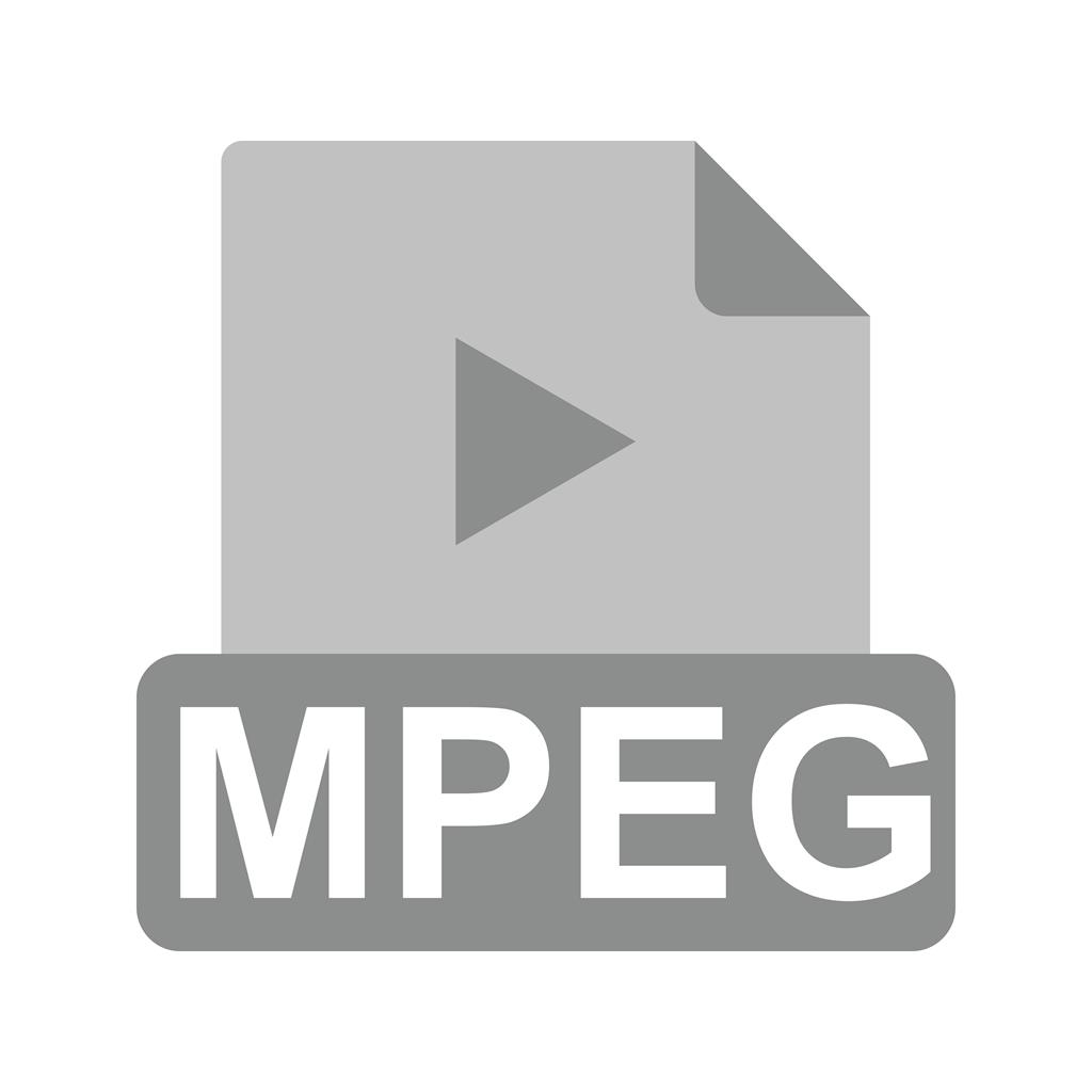 MPEG Greyscale Icon - IconBunny