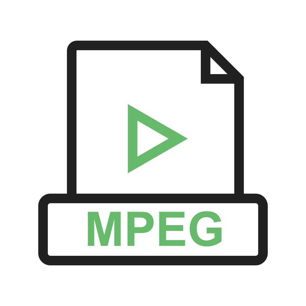 MPEG Line Green Black Icon - IconBunny