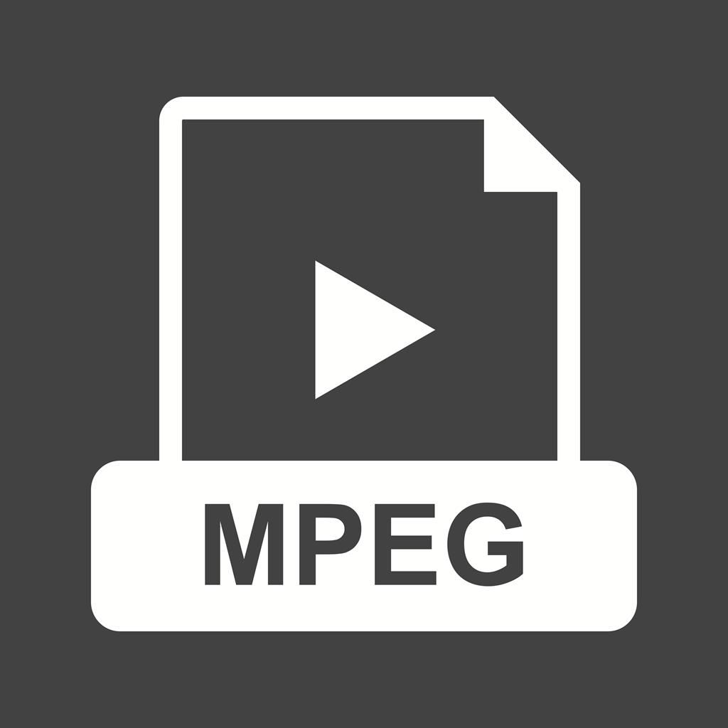 MPEG Glyph Inverted Icon - IconBunny