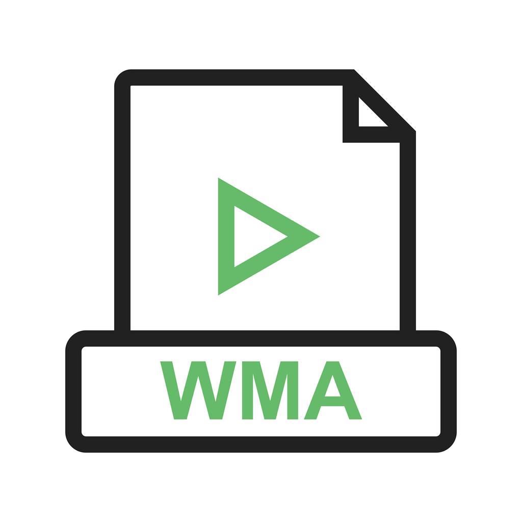 WMA Line Green Black Icon - IconBunny