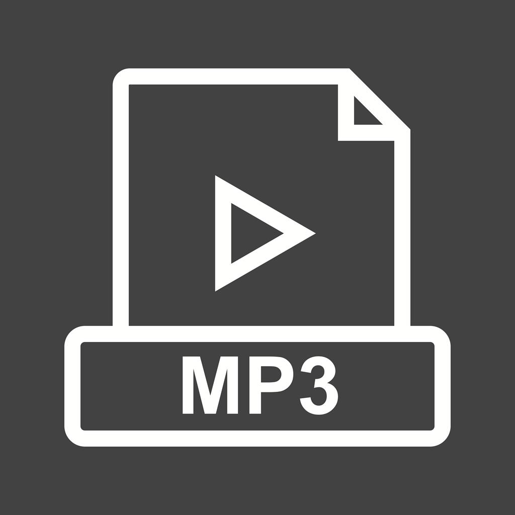 MP3 Line Inverted Icon - IconBunny