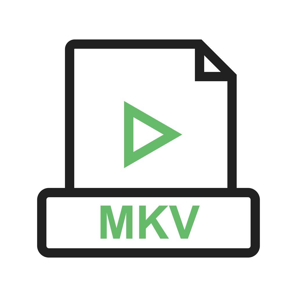 MKV Line Green Black Icon - IconBunny