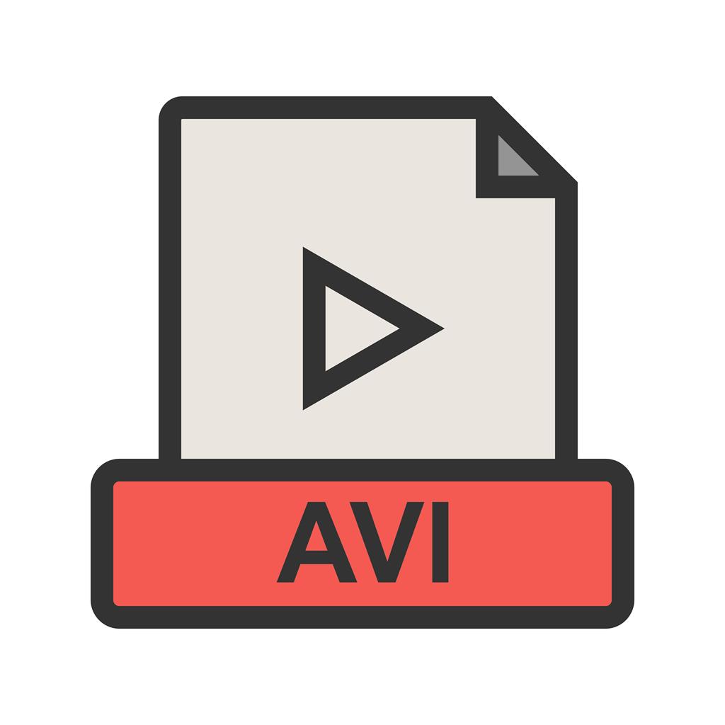 AVI Line Filled Icon - IconBunny