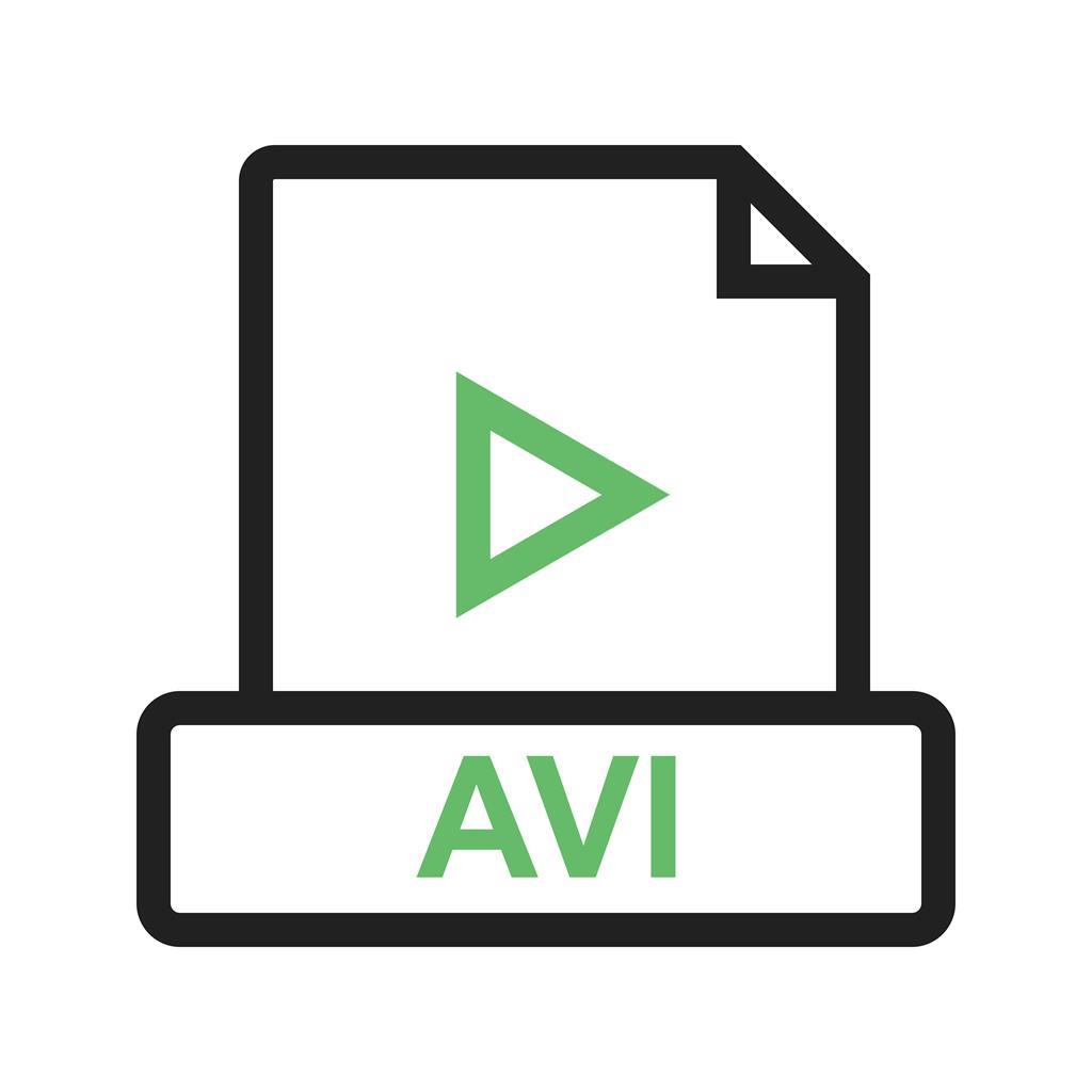 AVI Line Green Black Icon - IconBunny