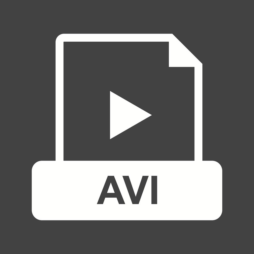 AVI Glyph Inverted Icon - IconBunny