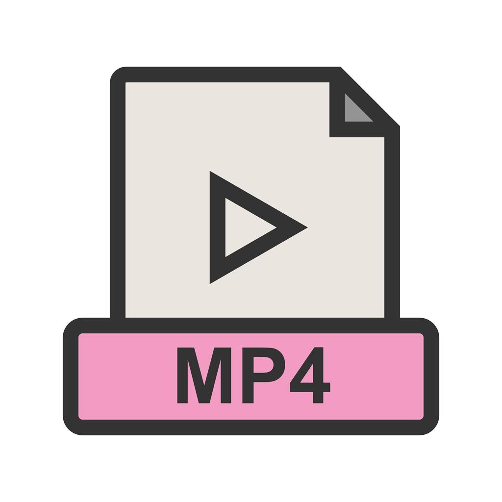 MP4 Line Filled Icon - IconBunny