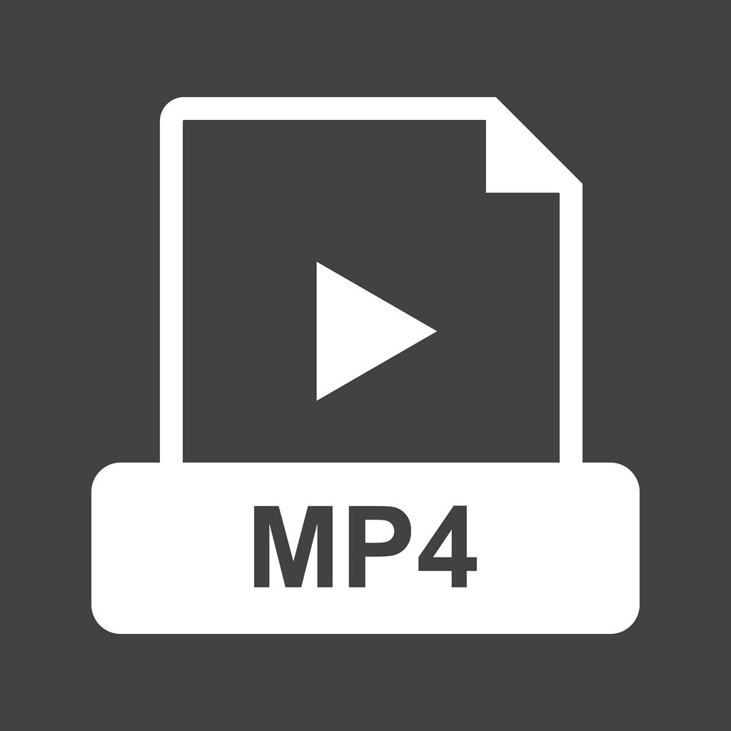 MP4 Glyph Inverted Icon - IconBunny