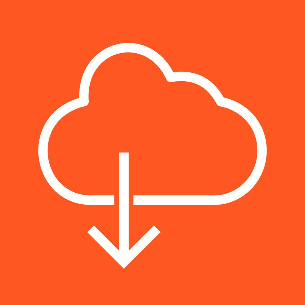 Cloud with downward arrow Line Multicolor B/G Icon - IconBunny