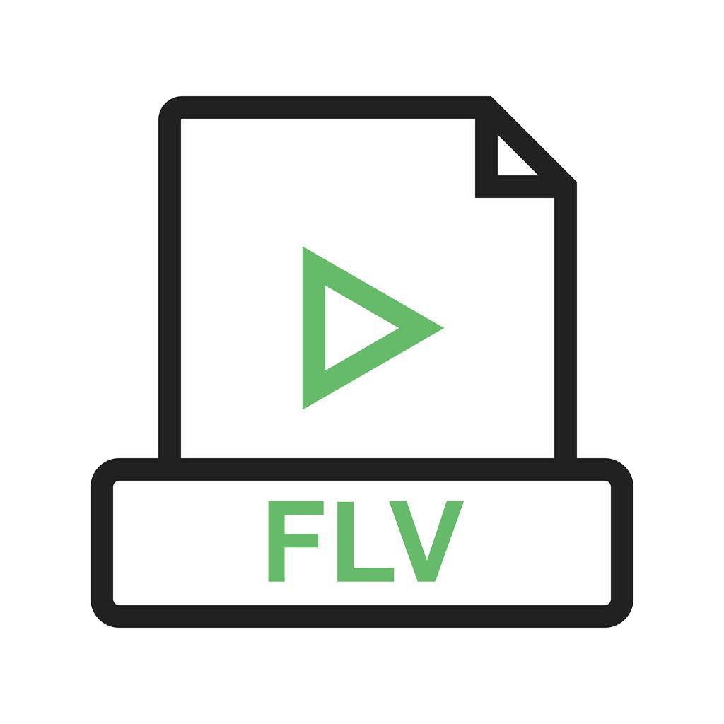 FLV Line Green Black Icon - IconBunny