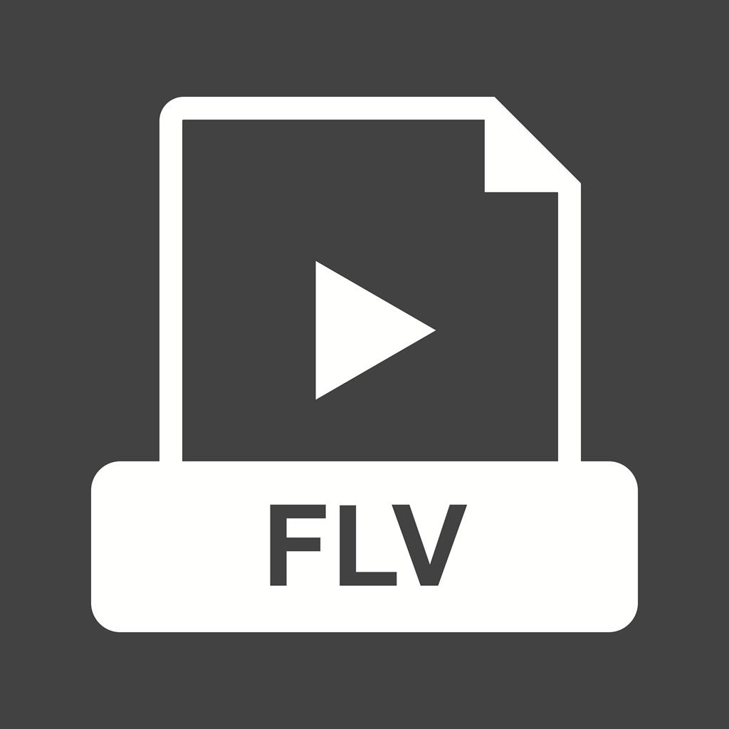FLV Glyph Inverted Icon - IconBunny